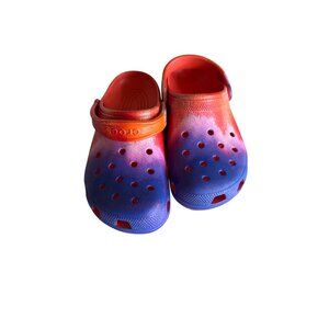 Tie-Dye Crocs Classic Clog Sandals M8/W10 Multicolor Comfortable Slip-On Shoes